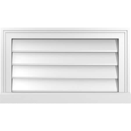 Ekena Millwork Vertical Surface Mount PVC Gable Vent w/ 2"W x 2"H , Brickmould Sill Frame, 24"W x 14"H GVPVE24X1403SN